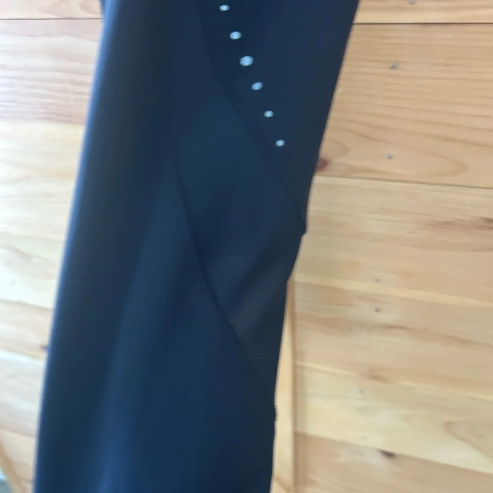Asics Black Performance High Waisted Leggings Pockets Medium
